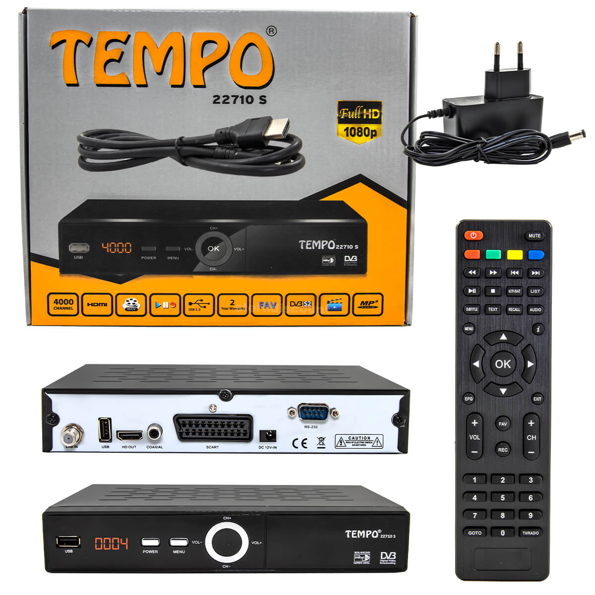 Tempo 22710s HD-Sat-receiver-scart-hdmi