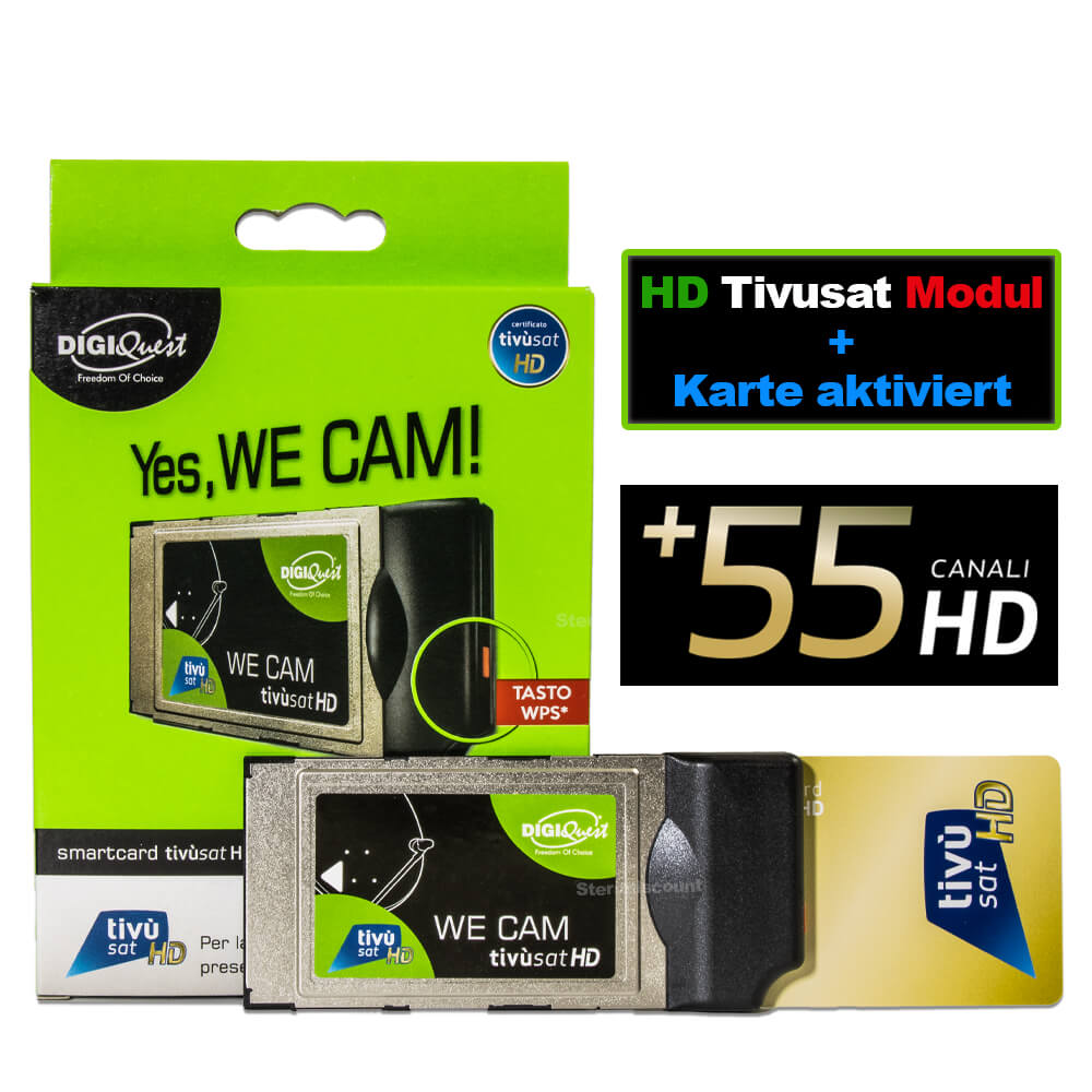 Tivusat SET CI+ Modul + HD Smartcard aktiviert WE CAM DIGIQuest