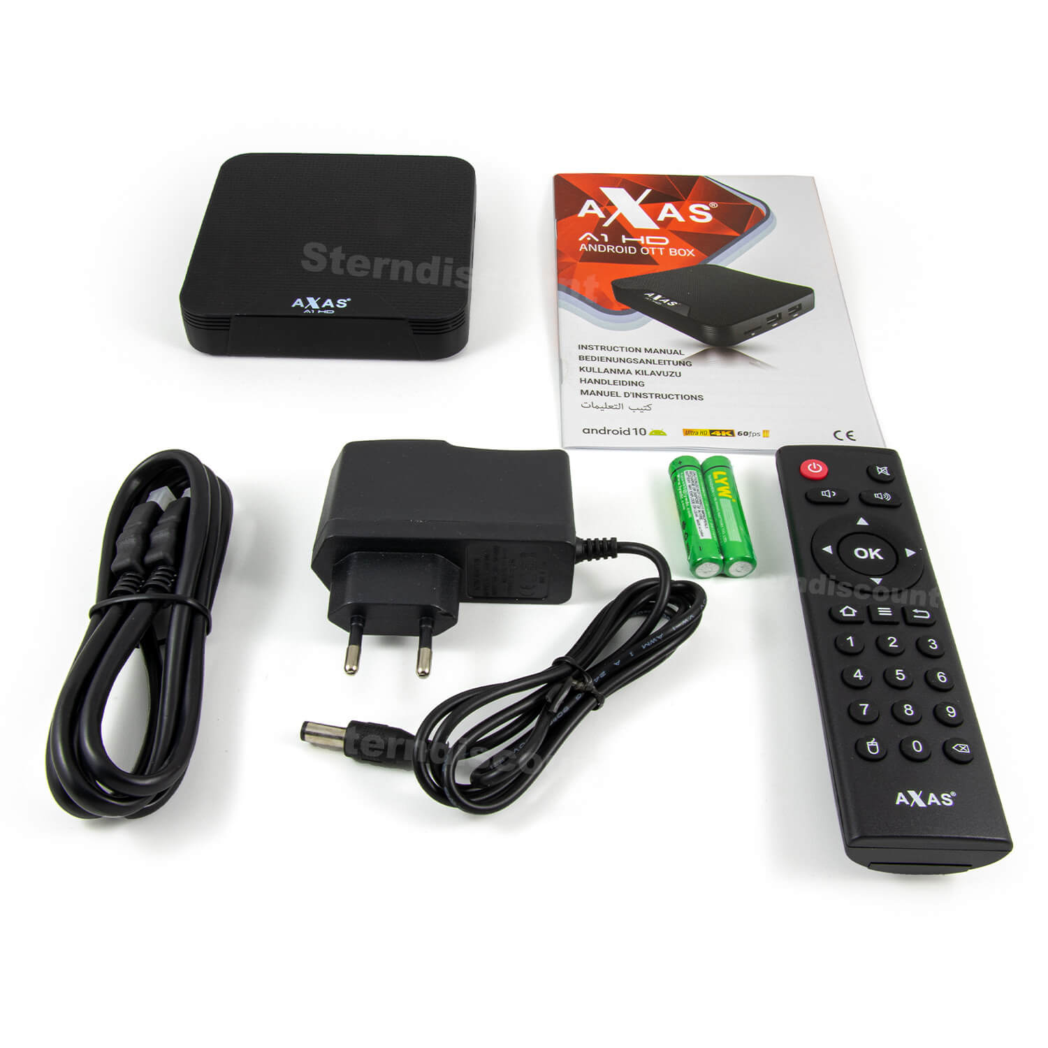 Axas A1 HD android IPTV Ott Box-Lieferumfang