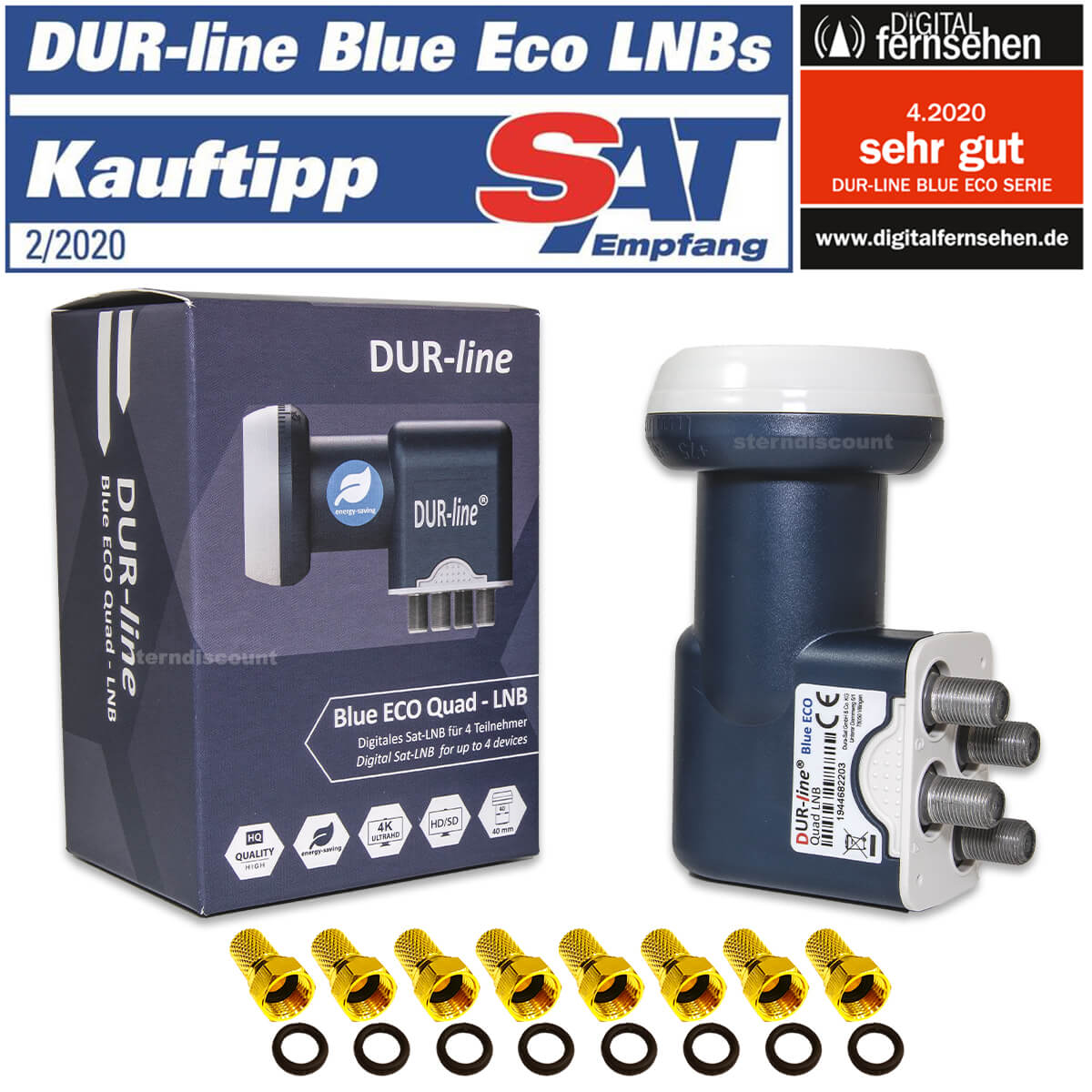 Dur-Line Blue ECO QUAD - 4-Fach LNB - TEST SEHR GUT - HQ Digital HD 4K