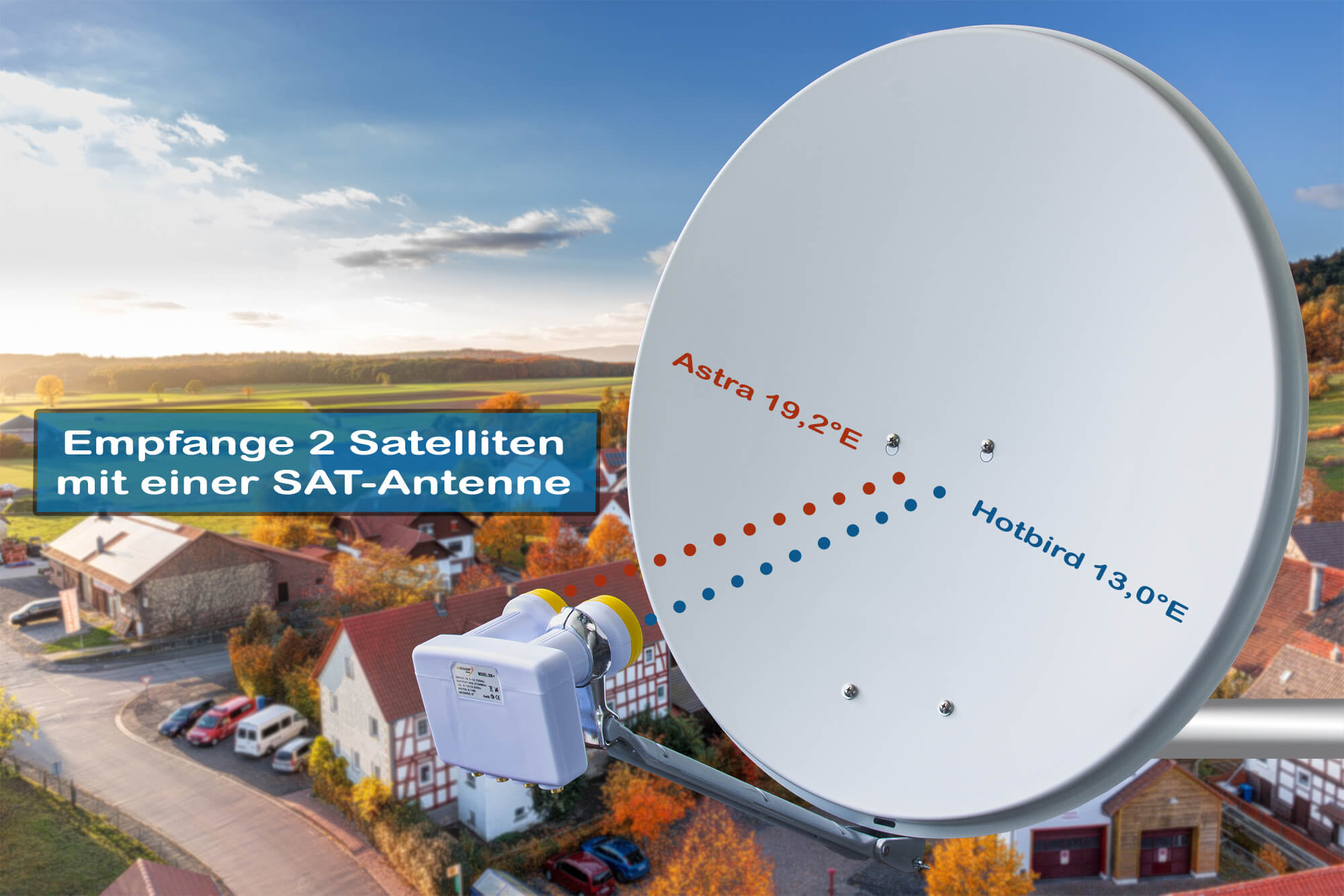 2 Satelliten mit einer SAT Antenne empfangen