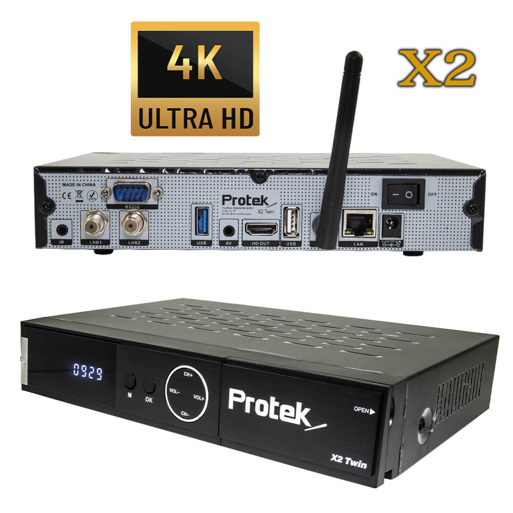 Protek X2 4K Openatv Twin sat Receiver 