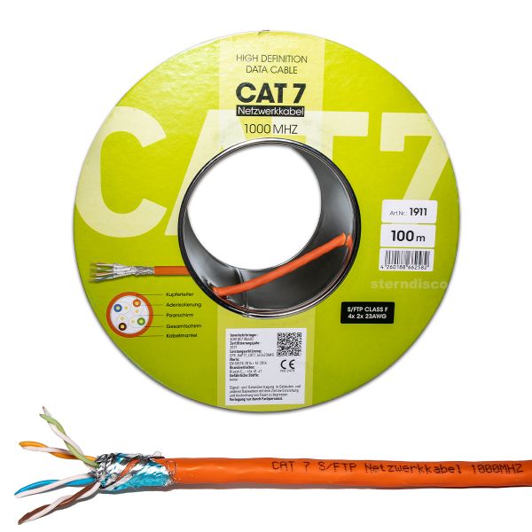 CAT-7 Netzwerkkabel 100 Meter Trommel