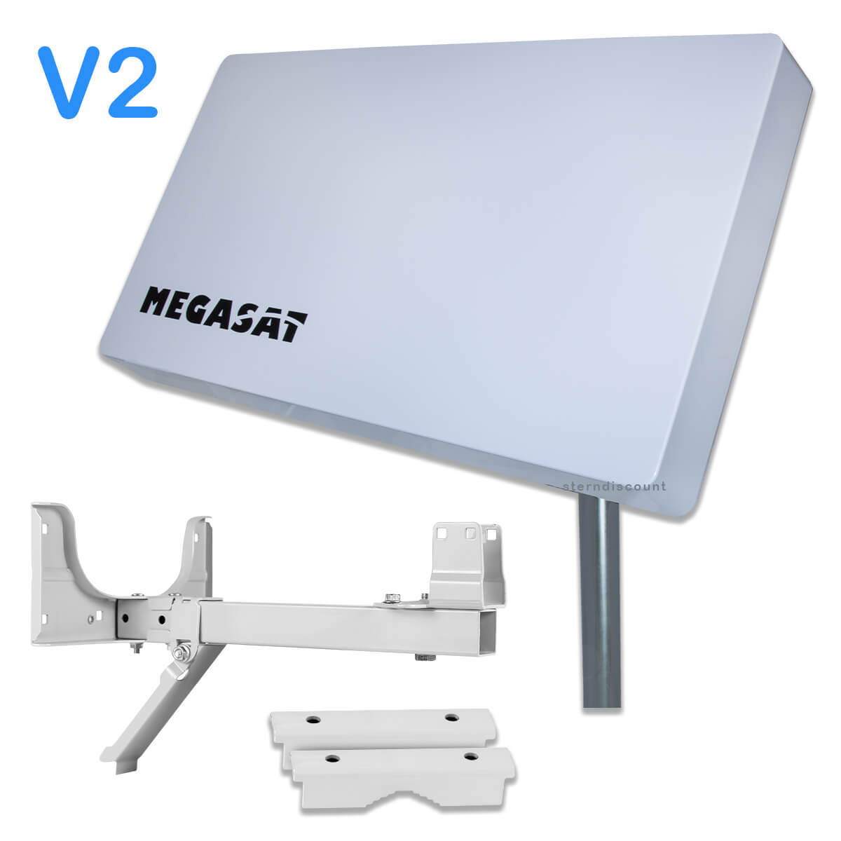 Camping Megasat Flachantenne Single LNB 1 Teilnehmer SAT TV FLAT Anlage UHD 4K 