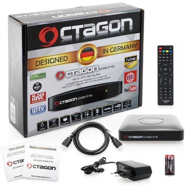 Octagon SX888 WL IPTV BOX mit WLAN Wifi H.265
