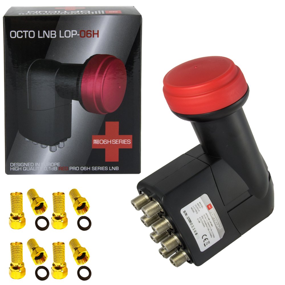 Opticum LOP-04 H Octo-Switch LNB 0,1dB, geeignet f/ür Satelliten-Receiver