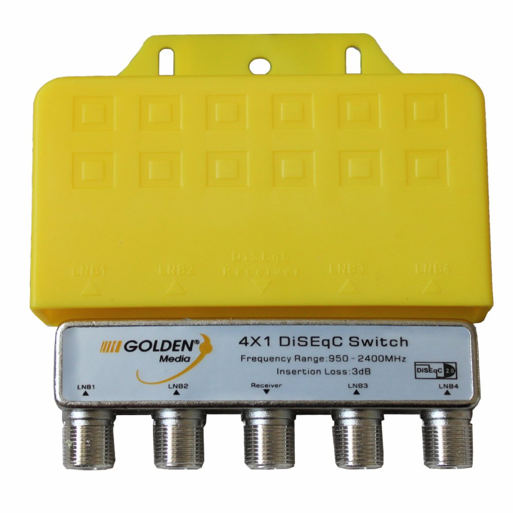 1x DiSEqC 4/1 Schalter SAT Switch Verteiler Umschalter F-Stecker HD 4 in 1 4x1