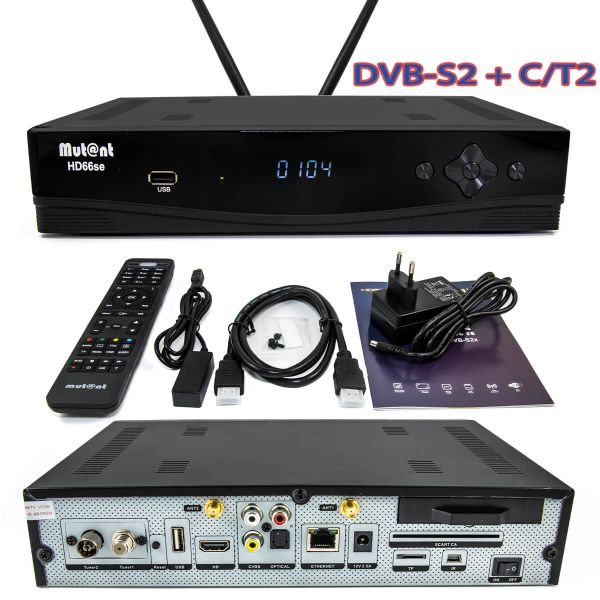 Mutant HD66 SE Combo Sat+Kabel DVB-S2 + C|T2 PVR, HDR10, 2160p, WiFI, Linux E2, Receiver